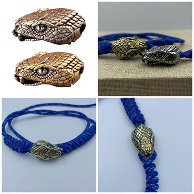 Ciondolo Unico con Perline di Metallo a Testa di Serpente per Appassionati di Paracord e Fai da Te Creazione di Gioielli Perla per Paracord