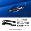 For Fiat Abarth 500 595 695 Car Front Rear Logo Badge Cover+ Trunk Handle Cover+ Door Handle Cover Car Exterior Kit Accessories