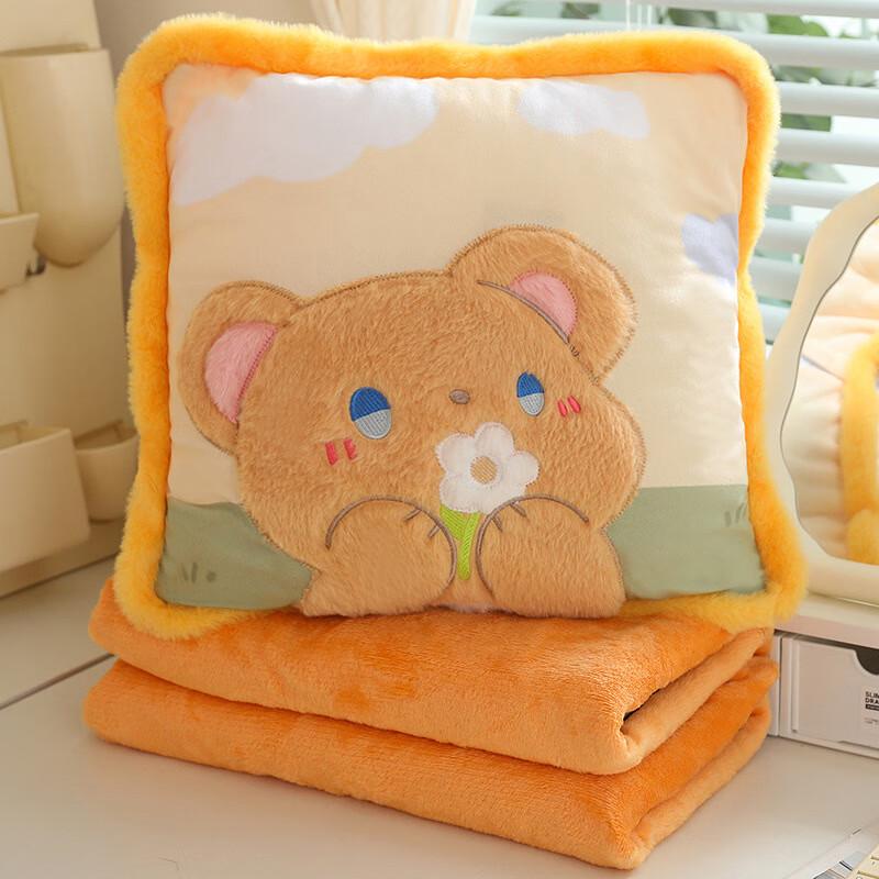 Cartoon Plush Pillow Blanket Combo