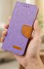 Etui Typu Portfel Do Oppo A5 Pro - Fioletowy  Pokrowiec Canvas + Szkło