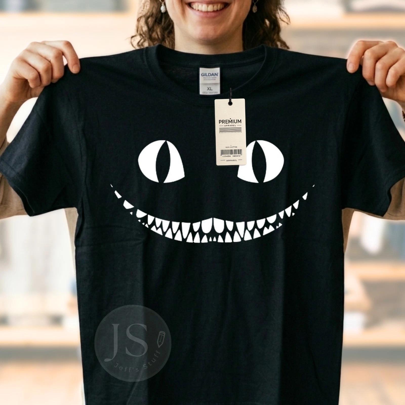 

Cheshire Cat Evil Smile T Shirt Alice In Wonderland Tee Neon All Mad Here Retro M