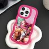 Jewelry Bonney Phone Case for iPhone 17 16 15 14 13 12 11 Air Pro Max Plus Red Soft TPU Wavy Edge Cover