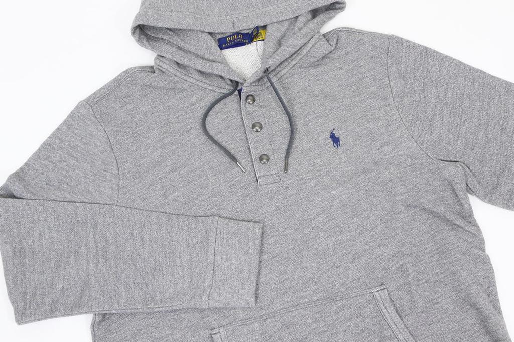 POLO Ralph Lauren Pullover Sweatshirt Men's Half-Button Hoodie, 01020020-S-GREYHTR [Used]