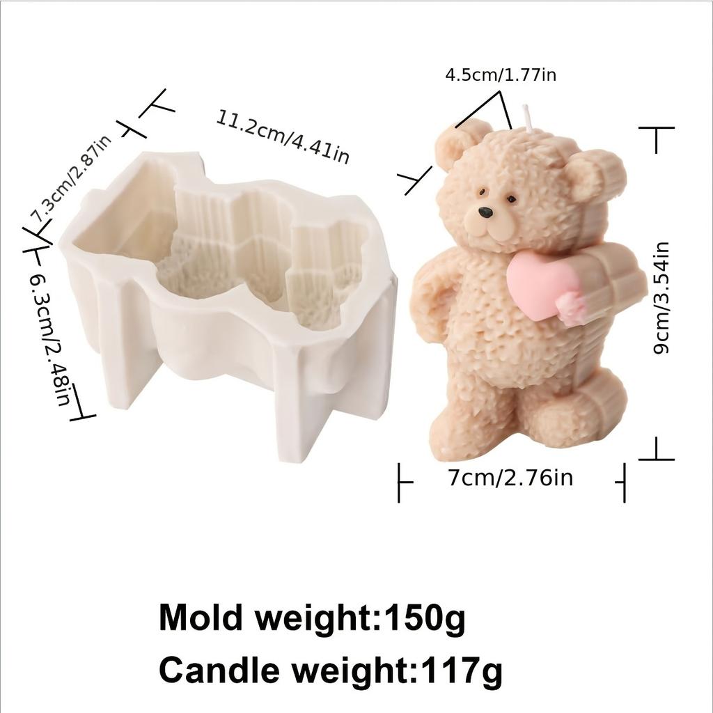 Cute Rabbit Bear Silicone Soap Mould DIY Flower Bunny Cat Candle Resin Plaster Making Heart Animal Mold DIY Gift