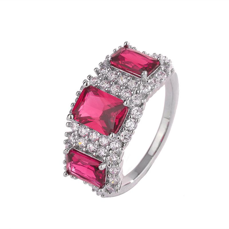 Jewelry Colored Treasure Popular Red Corundum Imitation Pigeon Blood Red Treasure Retro Ring Temperament Women'S Ring