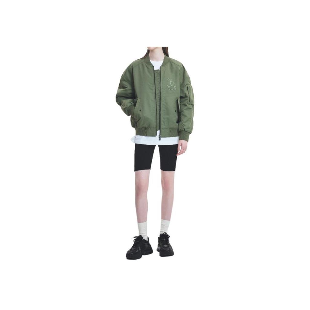MLB Solid Color Zip Baseball Collar Long Sleeve Jacket Men Jackets Green 3AJPB0151-41KAL