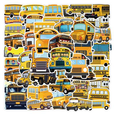 55 Neue Schulbus Cartoon Schulbus Graffiti Aufkleber Koffer Handy Aufkleber
