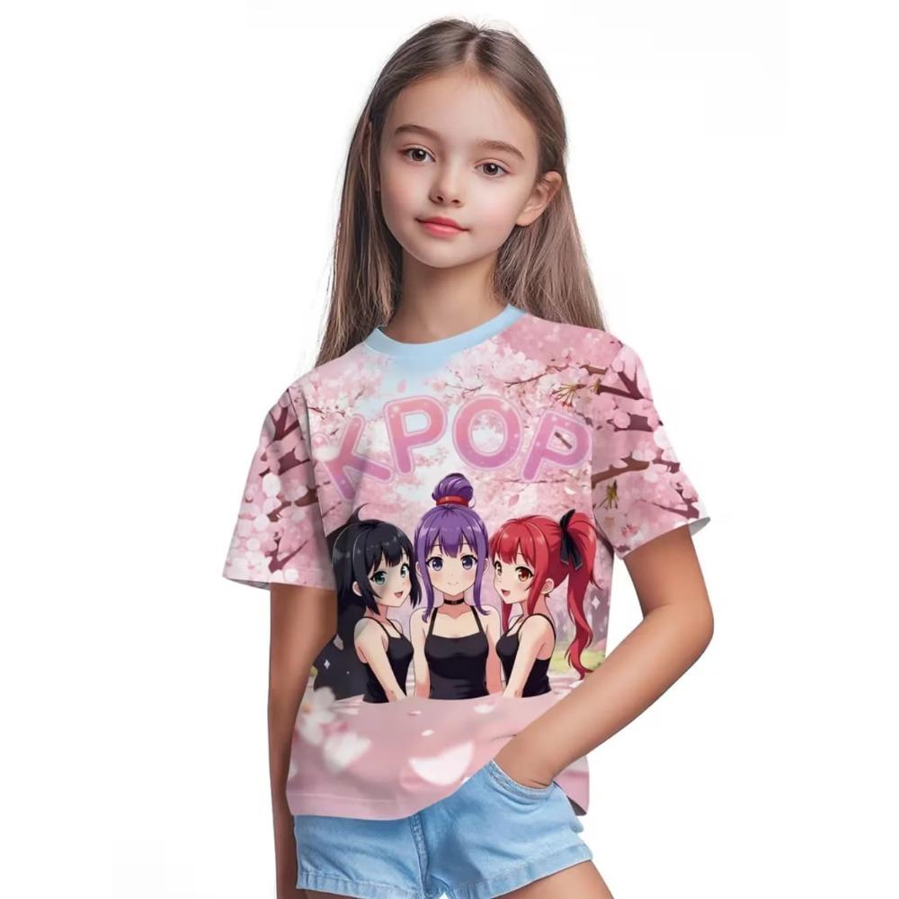 Cartoon Peripheral Children Funny T-Shirt Girls Summer Cute 3D Print Casual Comfortable Breathable Soft T-Shirt