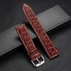 Crocodile Pattern Design Leather Watchband 12/14/16/17/18/19/20/21/22/24mm Soft Watch Straps Men Women Casual Business Wristband