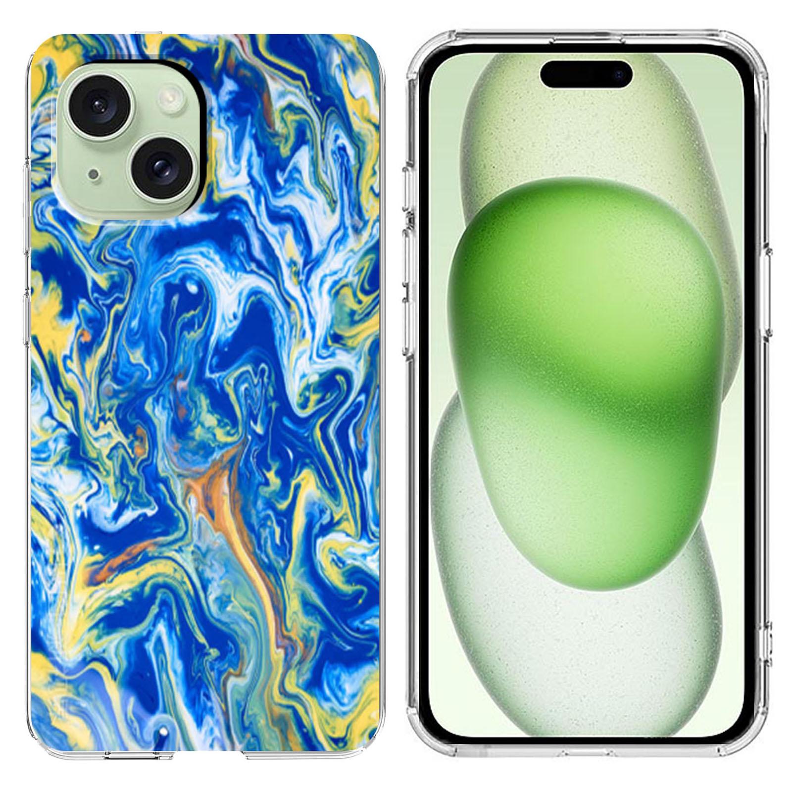 

For iPhone 15 Case Marble Pattern Printing Soft TPU Phone Cover I