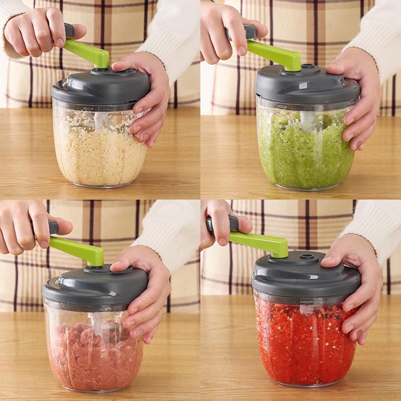 Low Noise Onion Chopper Manual Food Chopper Hand Crank Food Processor Cutter Vegetable Nuts Fruit Salad Garlic Shredders