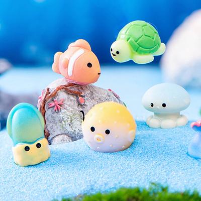 Creative Resin Ocean Animals Dolphins Qctopuses Jellyfish Figurine Landscape Ornaments Home Decorations Aquarium Fish Tank