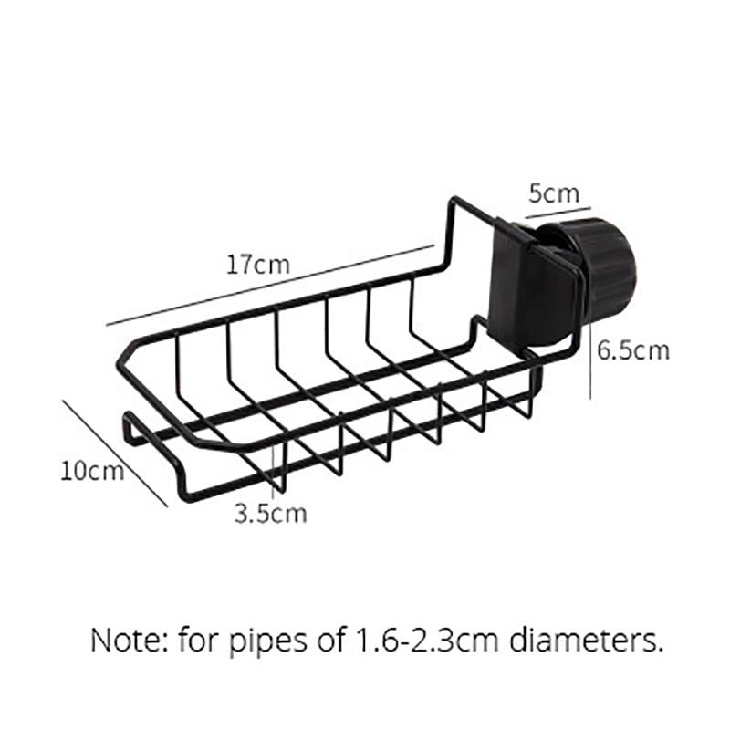 

Держатель для губки для кухонного крана из нержавеющей стали, регулируемая полка для раковины, органайзер для мыла, щетка для мытья посуды, сушилка для хранения жидкости чёрный