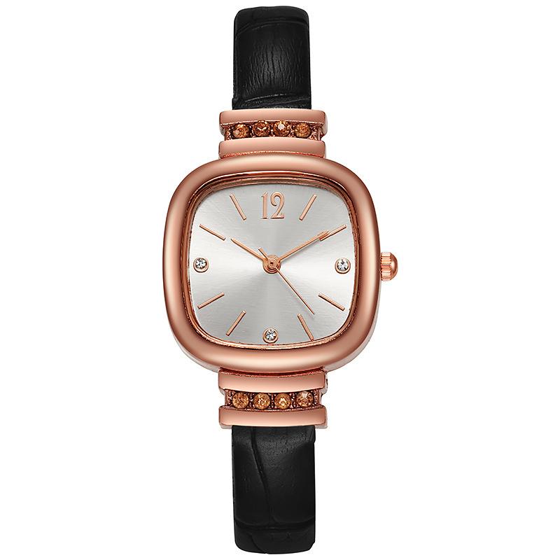 Women Square Brown Quartz Watches Luxury Ladies Leather Strap Simple Wrist Watches for Girls Gift