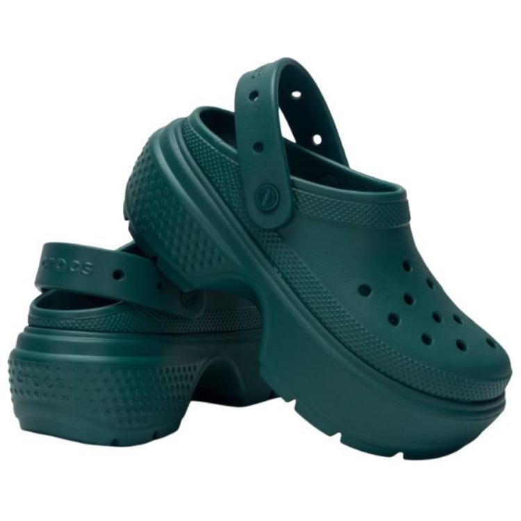 Crocs Lightweight Slip-On Clogs Women Footwear Dark-Green 209347-302