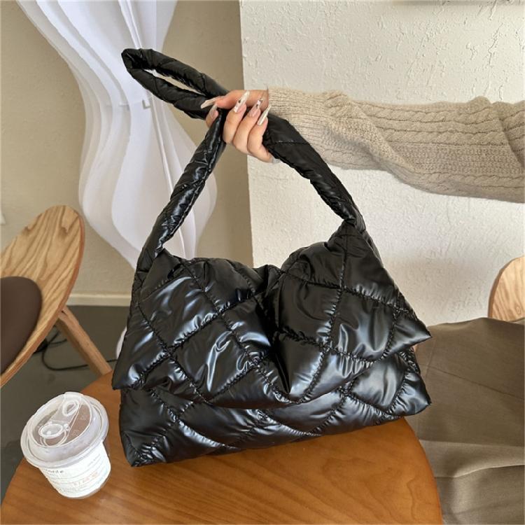 Women Down Cotton Padding Shoulder Bag Winter Messenger Bag Girls Crossbody Bag