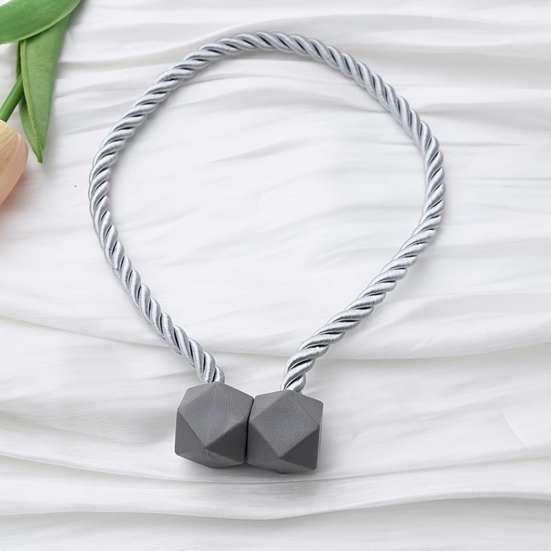 2pc Magnetic Curtain Tieback - Easy No-Drill Installation with Twine Loop, Stylish Holdback for Drapes, Curtains for Living Room
