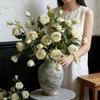 Artificial Roses Flowers for Flower Arrangement Realistic Fake Rose Branches with 4 Head Blooms And 2 Bud for Party Wedding