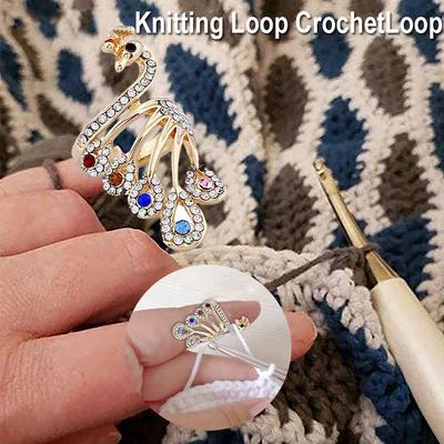 Accessories Thimble Ring Knitting Loop Crochet Peacock Shape Yarn Guides Ring Sewing Accessories