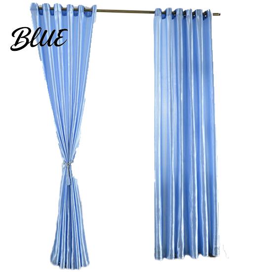 1Pc Through Rod Curtain Drape Door Color Panel Window Solid Room Blackout