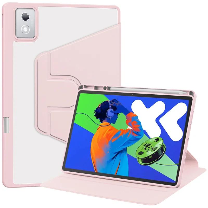 Custodia per Lenovo Idea Tab Pro con Portapenne Rotante a 360° Acrilico Trasparente Rigida Tablet Coque Per Idea Tab Pro 12.7 tb373fu Custodia