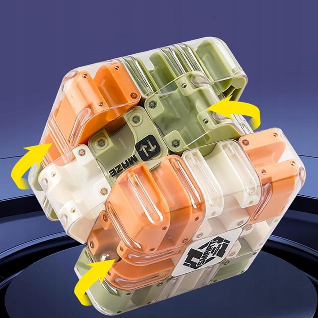 Kostka 3D Dla Dzieci Z Labiryntem I Metalowa Kulka Gra Logiczna Cube Maze