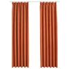 Blackout Curtains with Hooks 2 Pcs Rust Brown 140 X 175 Cm