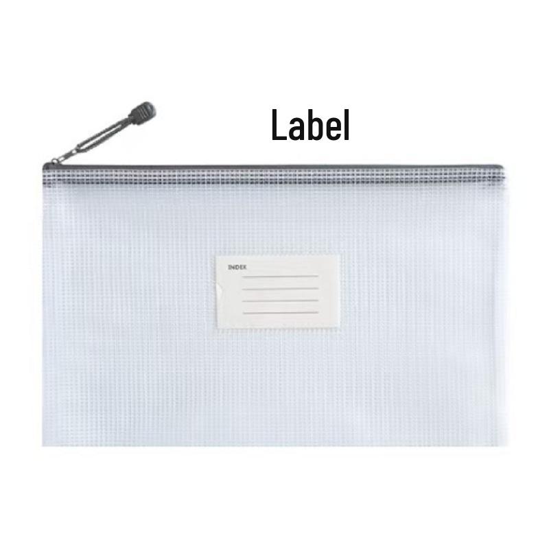 Thickened A4 Waterproof Document Bag with Zipper - Transparent Grid for Office, Test, Archives & Storage
