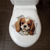 Cute Dog Toilet Stickers Bathroom Decoration Stickers Door Stickers Wall Waterproof Self-adhesive Decals