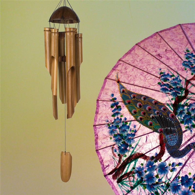 Bamboo Wind Chimes Big Bell Tube Coconut Wood Handmade Indoor And Outdoor Wall Hanging Wind Chime Decorations Gift Hot Sale