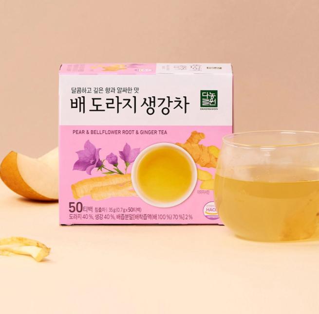 Danongwon Pear Bellflower Ginger Tea 0.7g x 50 Tea Bags Korean Herbal Tea Immune Support Tea