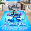 Love You Stitch Heart Carpet For Playroom Bedroom Living Room Sofa Home Decorkids Game Area Rug Nonslip Floor Mat