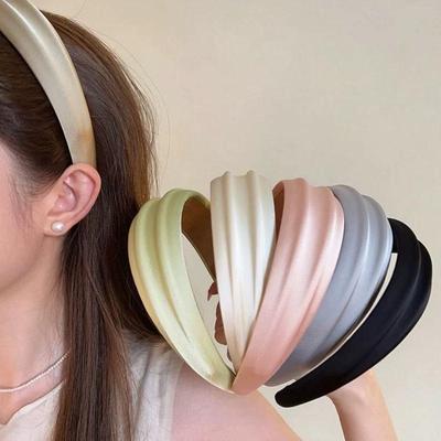 Damen Frisches Satin Rutschfestes Stirnband - Hohe Krone Schwamm-Stil, Perfekt zum Gesichtwaschen