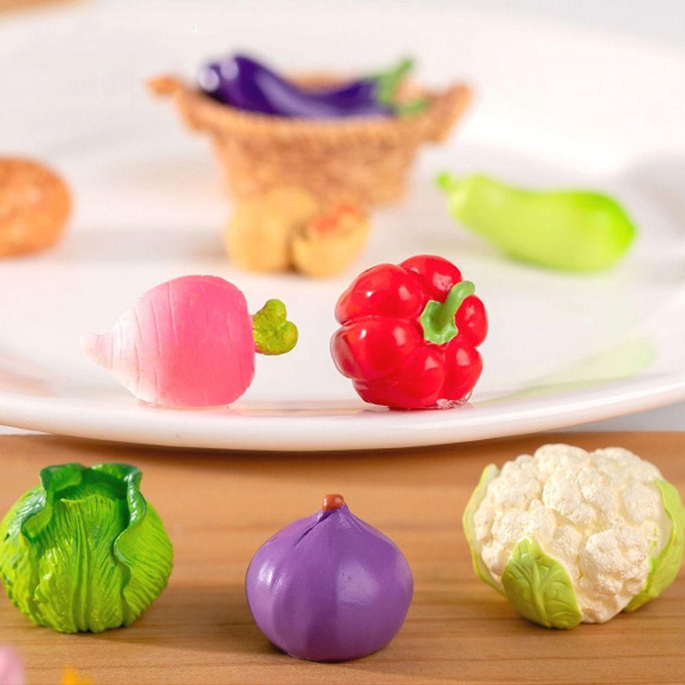 Mini Simulation Vegetable Basket Resin Crafts Vegetable Model  Wedding Party