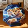 1pc cartoon tiger Umbrella Portable Folding Umbrella Iron Frame Hole Bone Structure Outdoor Home Umbrella