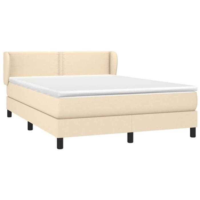 Sommier avec matelas - Maison Exclusive - 140x200 cm - Crème - Tête de lit réglable