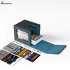 Domstar Deck Case Card Case Trading Card with Double Card Display Window Made of Waterproof Leather Holds 100 Double Sleeve Cards 2 Dividers 2 Card