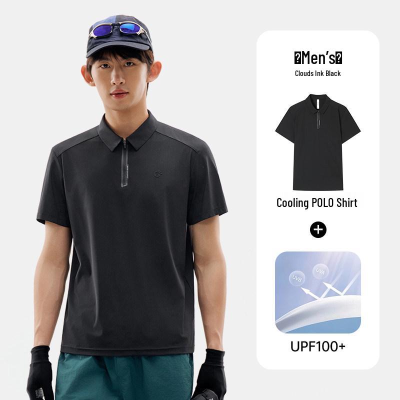 Tantuo Men s Cool-Touch Outdoor Polo Shirt: Lightweight, Breathable, Quick-Dry, Sun-Protective, Perfect for Hiking and Summer Adventures. Medium