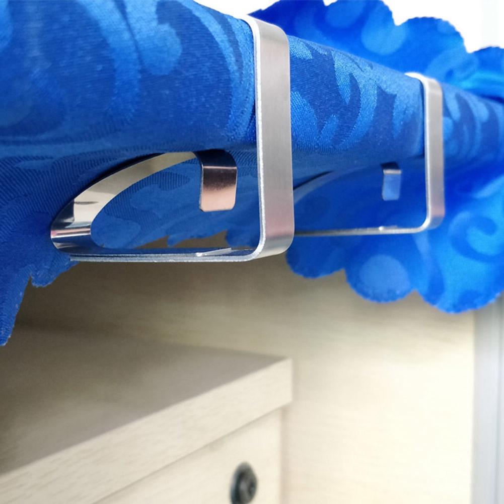 4 st Hushåll Rostfritt Stål Bordsduk Halkfria Klämmor Bordsduksklämma