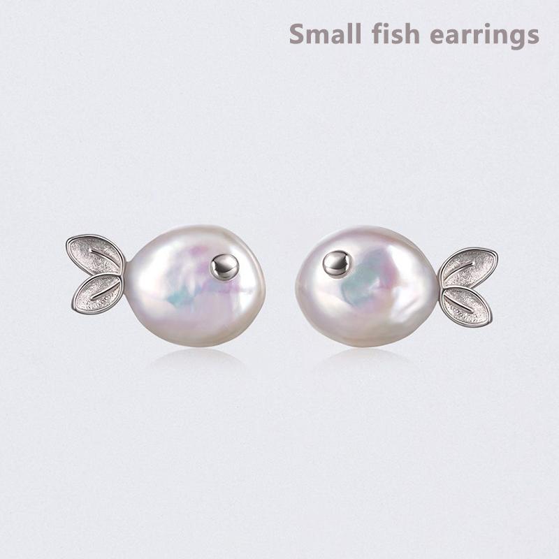 

1 шт./пара Изысканное ожерелье с подвеской в виде рыбы-клоуна, краба из натурального жемчуга. Уникальные элегантные серьги, ювелирные аксессуары, подарки as the picture