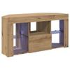 Eck-LED-Fernsehschrank 100 x 40 x 50 cm Artisan Eiche Holzwerkstoff