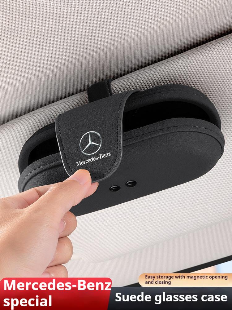 WTIUI1 Hot 2026 New For Benz For Mercedes-Benz AMG A C E V Class Sprinter GLC ML SLK SL Vito GLK Car Visor Glasses case Sunglasses case