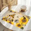 4pcs/1 Set Linen Placemats, Sunflower and Gnome Design Placemats, Table Decor, Home Decor, Party Catering Decor, Holiday Placemats, 12x18 Inch