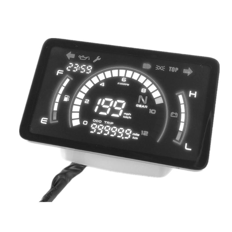 1 Pcs Motorcycle Speedometer Motorcycle Digital Instrument Assembly Motorbike Speedometer Tachometer Odometer NEW чёрный