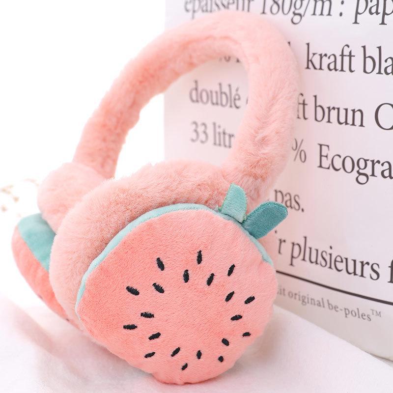 Cartoon Fruit Earmuffs: Warm, Cute Ear Warmers for Female Students and Ladies for Autumn/Winter