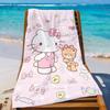 1pc Sanrio Hello Kitty & Teddy Bear Pink Beach Towel - Quick-Dry Large Bath Towel Machine Washable, Stylish & Absorbent