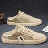 Slippers for Men Trend Versatile One-pedal Breathable Casual Canvas Shoes Men's Breathable Comfortable Light Men's Half Slippers