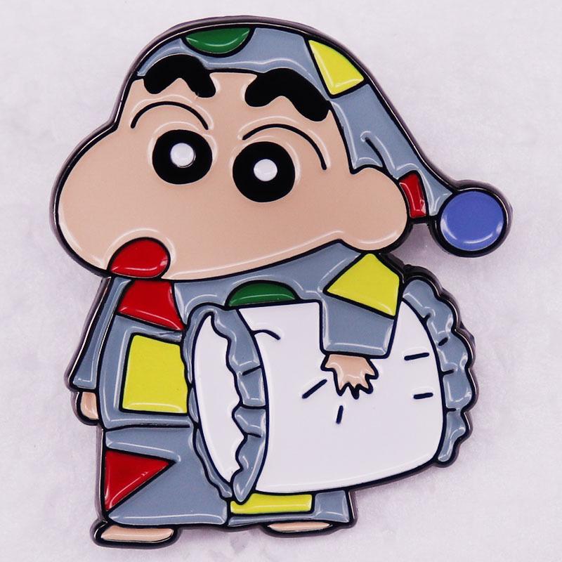 Crayon Shin-chan Cute Anime Pajama Brooch Badge
