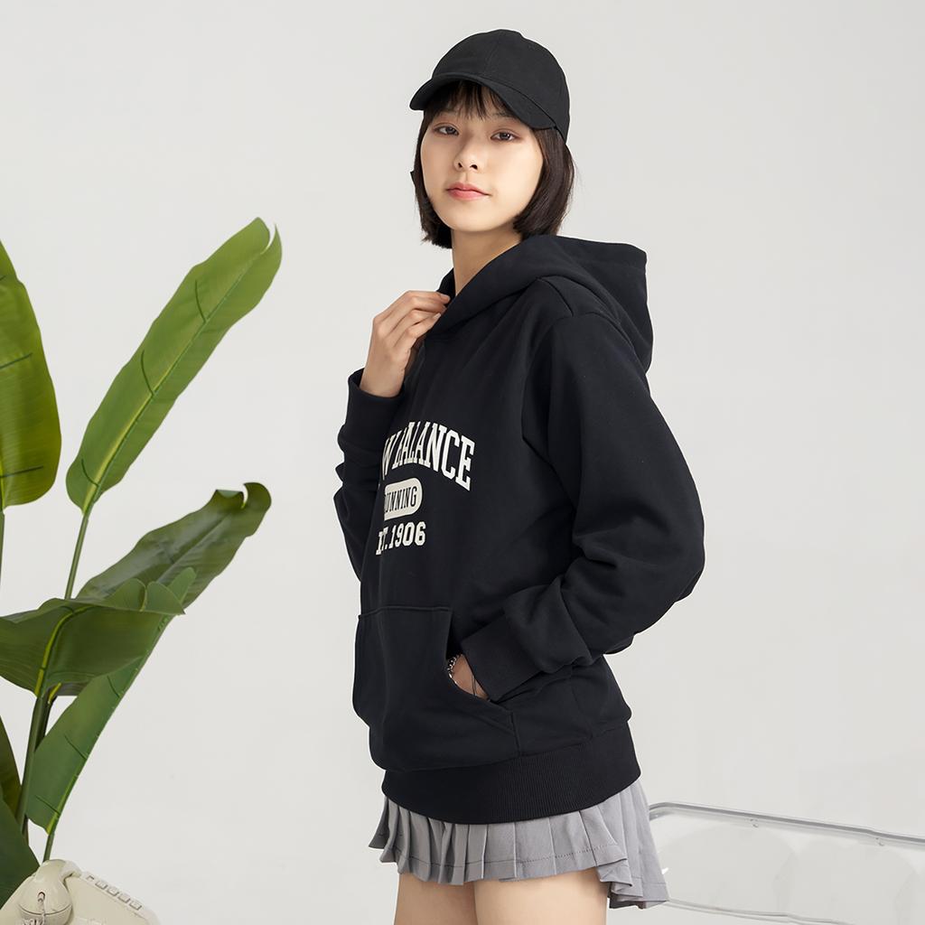 New Balance Sweatshirts Unisex Black Hooded Moderate Regular AMT31313-BK