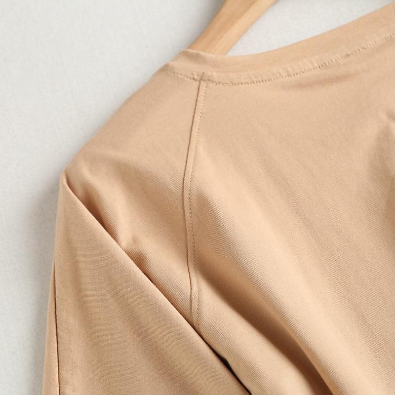 Tops d'été couleur unie Vêtements pour femmes Col O T-shirt simple Femme Manches courtes Coton T-shirt décontracté